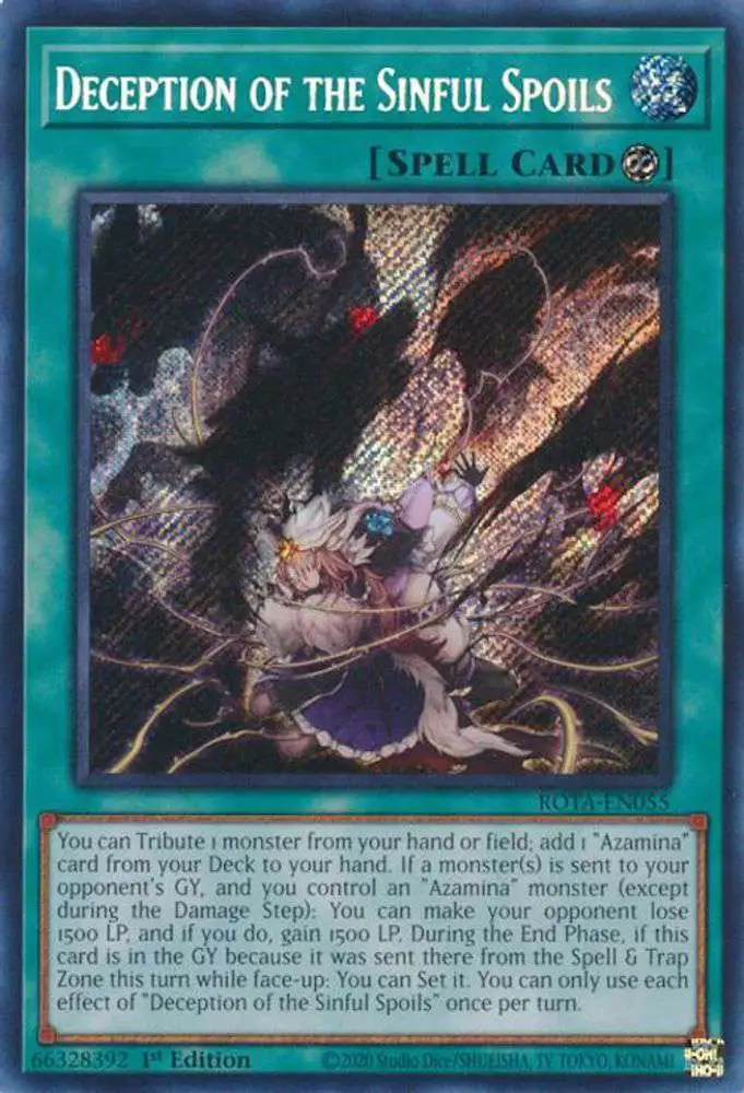 YuGiOh Trading Card Game Rage of the Abyss Single Card Secret Rare  Deception of the Sinful Spoils ROTA-EN055 - ToyWiz