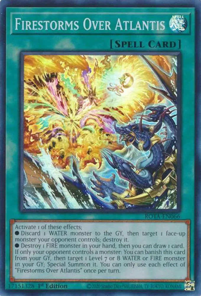 YuGiOh Trading Card Game Rage of the Abyss Super Rare Firestorms Over Atlantis ROTA-EN066