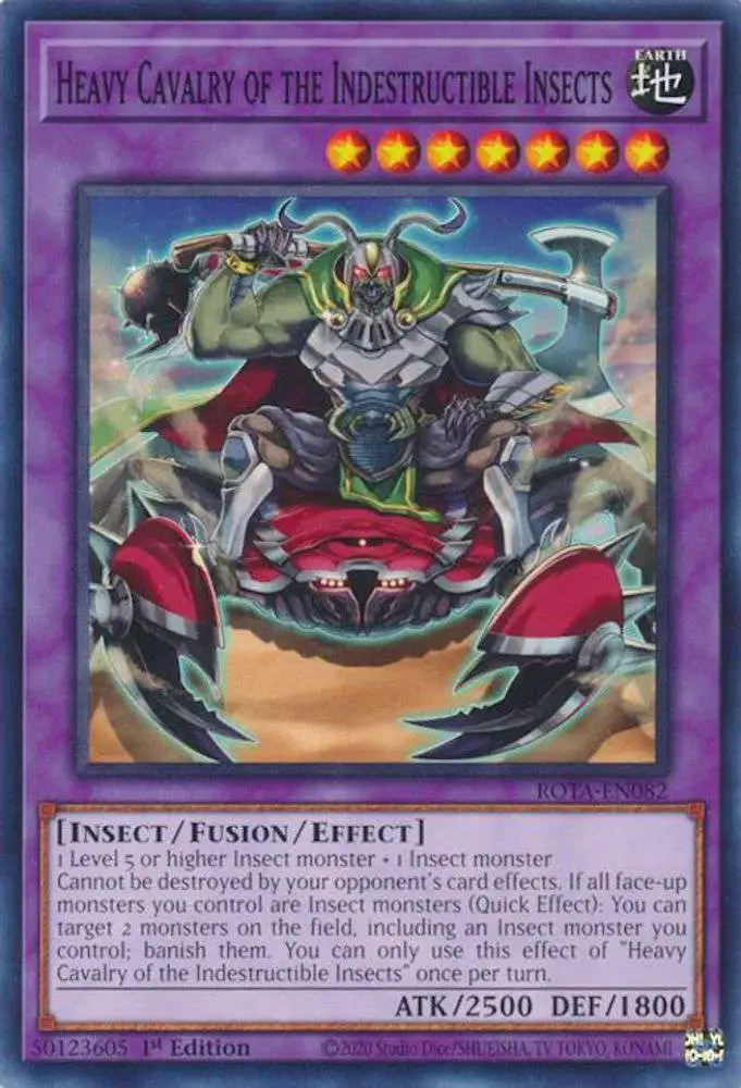 indestructible yugioh cards YuGiOh Trading Card Game Rage of the Abyss Common Heavy Cavalry of the  Indestructible Insects ROTA-EN082