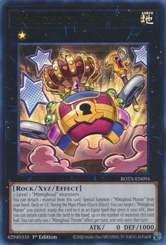 YuGiOh Trading Card Game Rage of the Abyss Quarter Century Secret Rare  Mimighoul Throne ROTA-EN094 [Quarter Century Secret Rare]