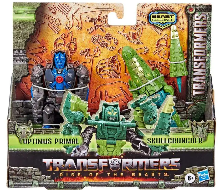 Transformers Rise of the Beasts Combiners Optimus Primal & Skullcruncher Action Figure 2-Pack [Beast Alliance]