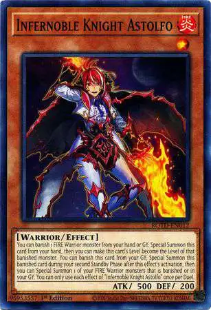 YuGiOh Rise of the Duelist Common Infernoble Knight Astolfo ROTD-EN012