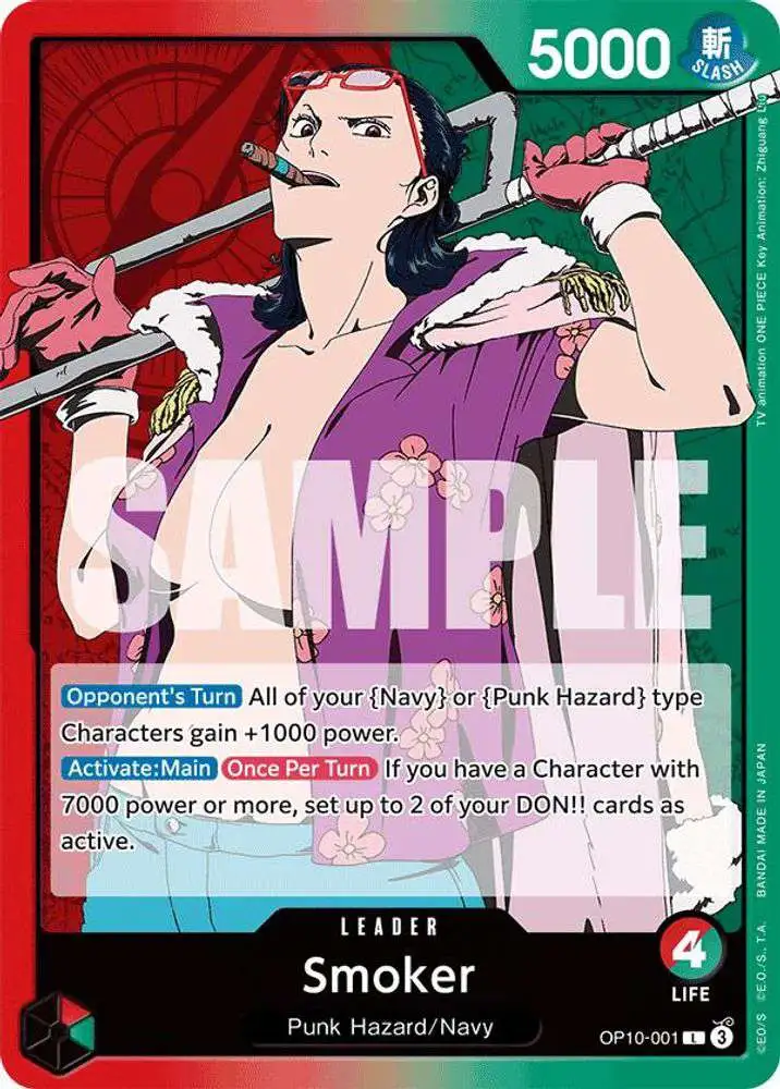 One Piece Trading Card Game Royal Blood Leader Smoker OP10-001