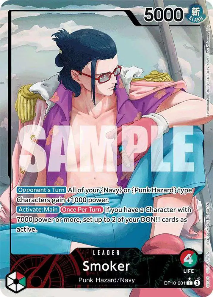 One Piece Trading Card Game Royal Blood Single Card Leader Smoker OP10-001  Parallel - ToyWiz