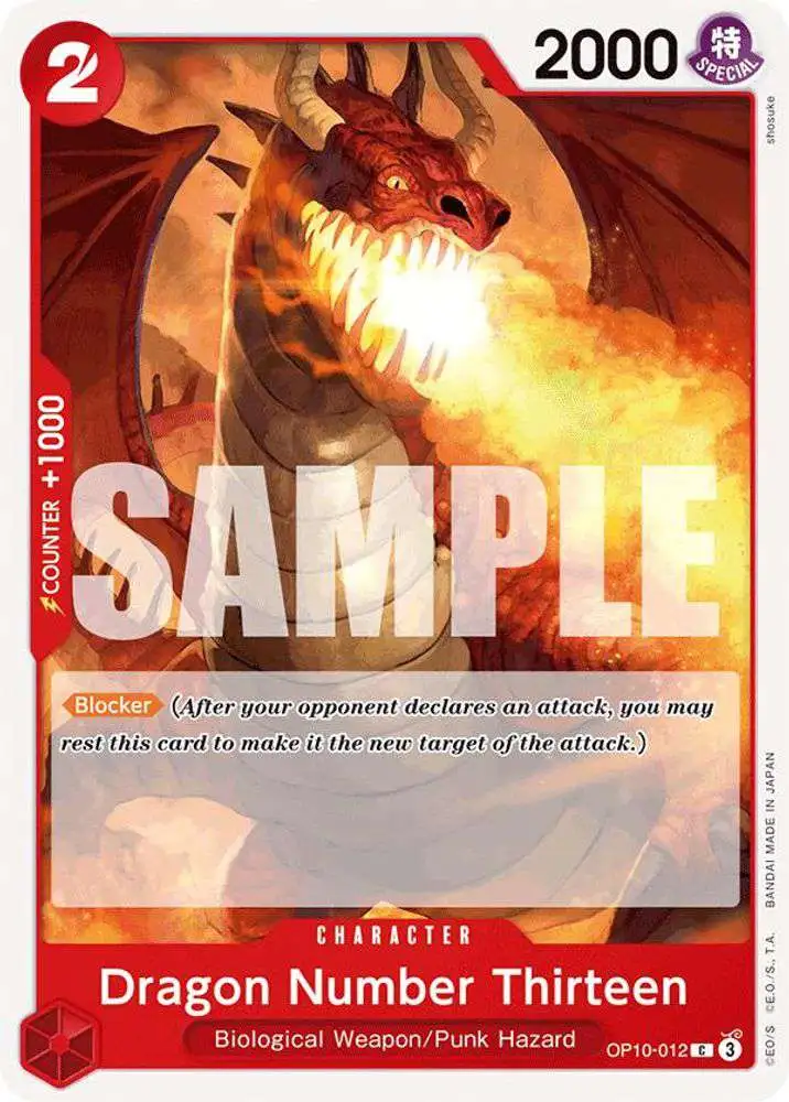 One Piece Trading Card Game Royal Blood Common Dragon Number Thirteen OP10-012