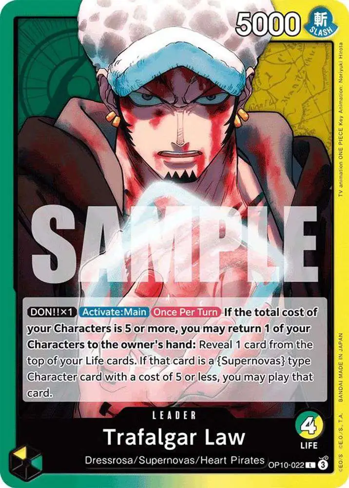 One Piece Trading Card Game Royal Blood Leader Trafalgar Law OP10-022