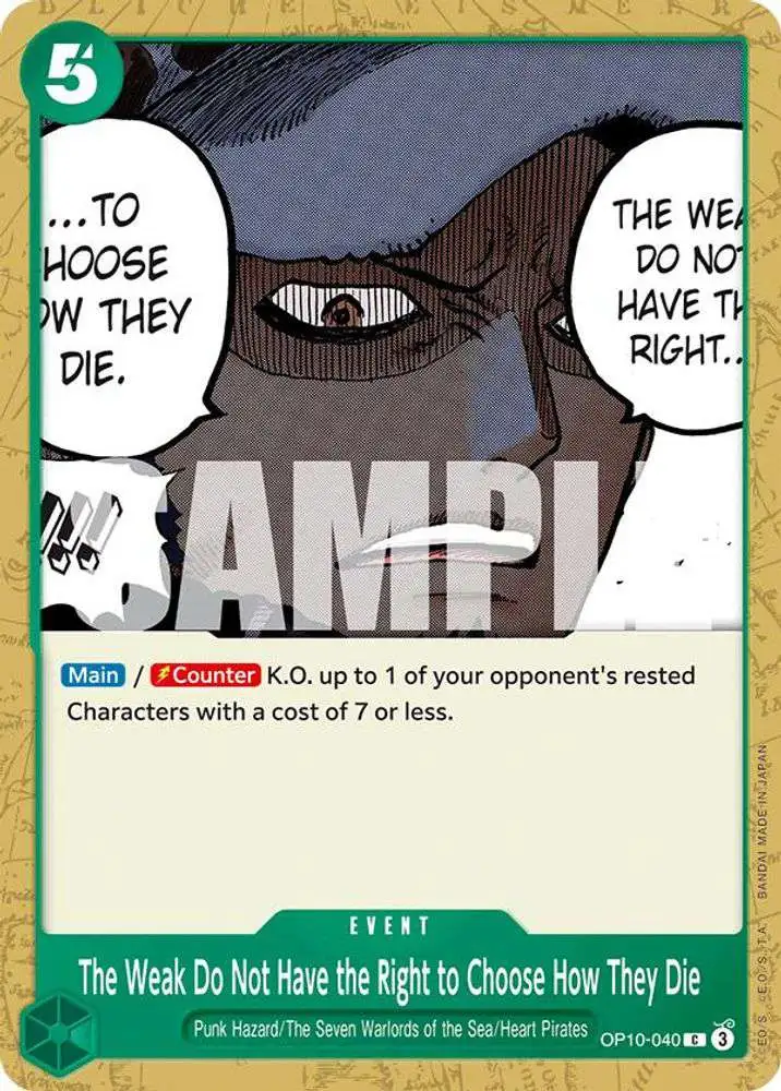 One Piece Trading Card Game Royal Blood Common The Weak Do Not Have the Right to Choose How They Die OP10-040