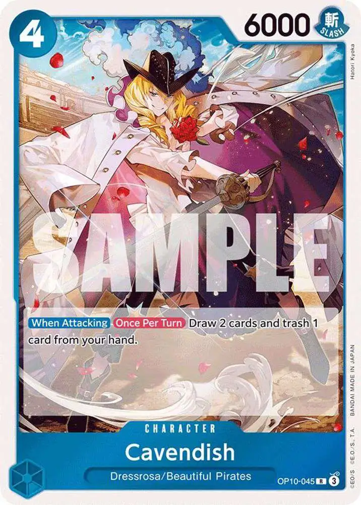 One Piece Trading Card Game Royal Blood Rare Cavendish OP10-045