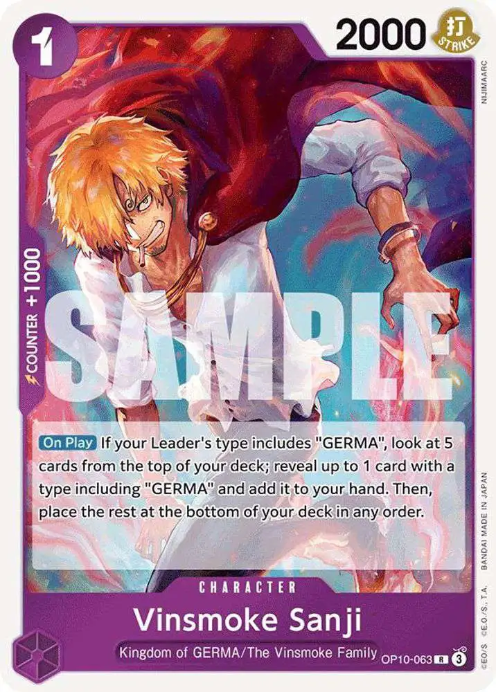 One Piece Trading Card Game Royal Blood Rare Vinsmoke Sanji OP10-063