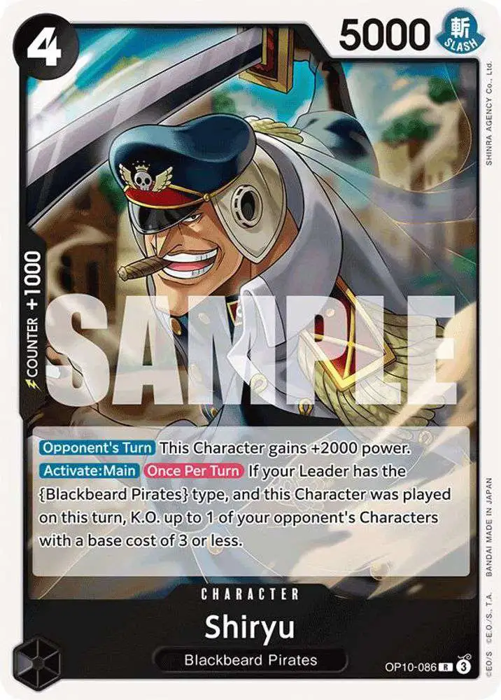 One Piece Trading Card Game Royal Blood Rare Shiryu OP10-086