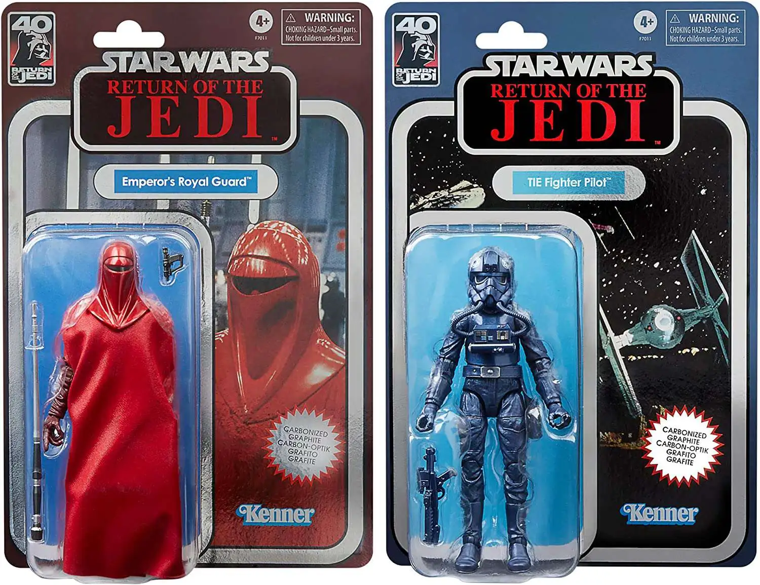 Star Wars Return of the Jedi Black Series Emperor's Royal Guard & TIE  Fighter Pilot Exclusive Action Figure 2-Pack [Carbonized]