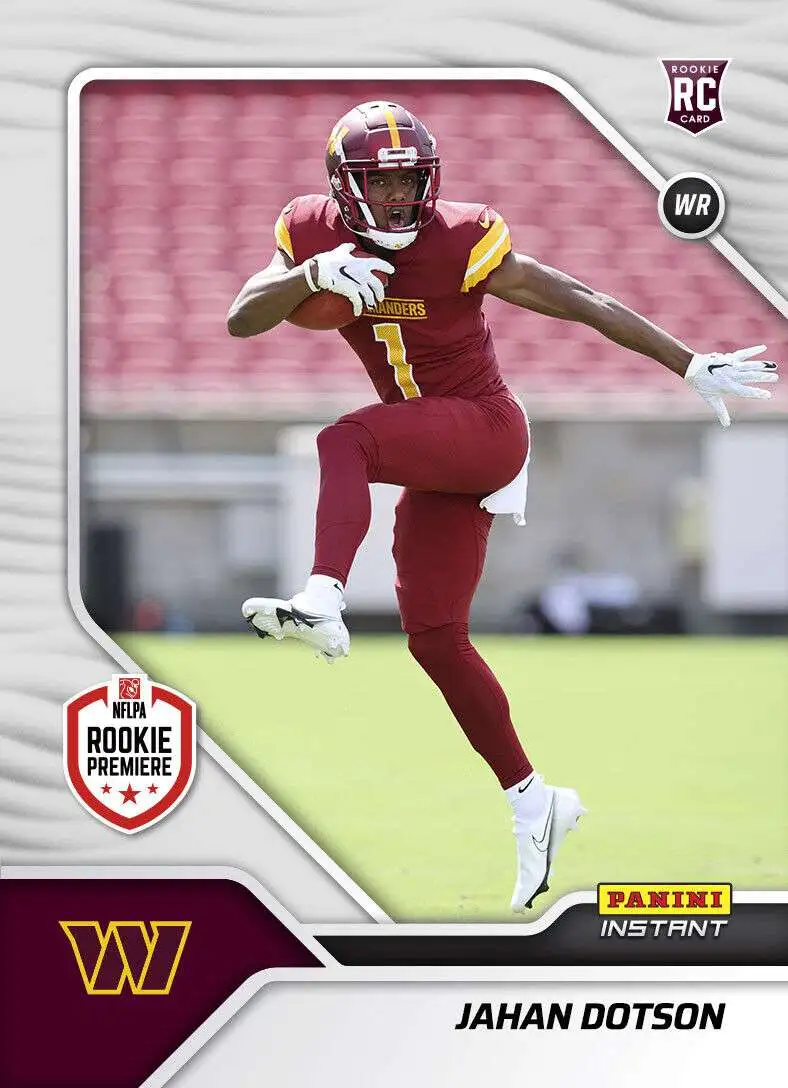 NFL Washington Commanders 2022 Instant RPS First Look Football 1 of 942  Jahan Dotson FL9 [Rookie Card]