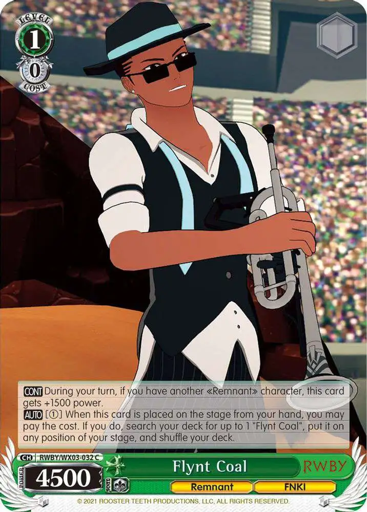 Weiss Schwarz Trading Card Game RWBY Common Flynt Coal RWBY/WX03-032