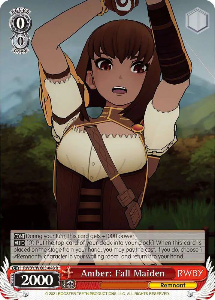 Weiss Schwarz Trading Card Game RWBY Single Card Rare Amber