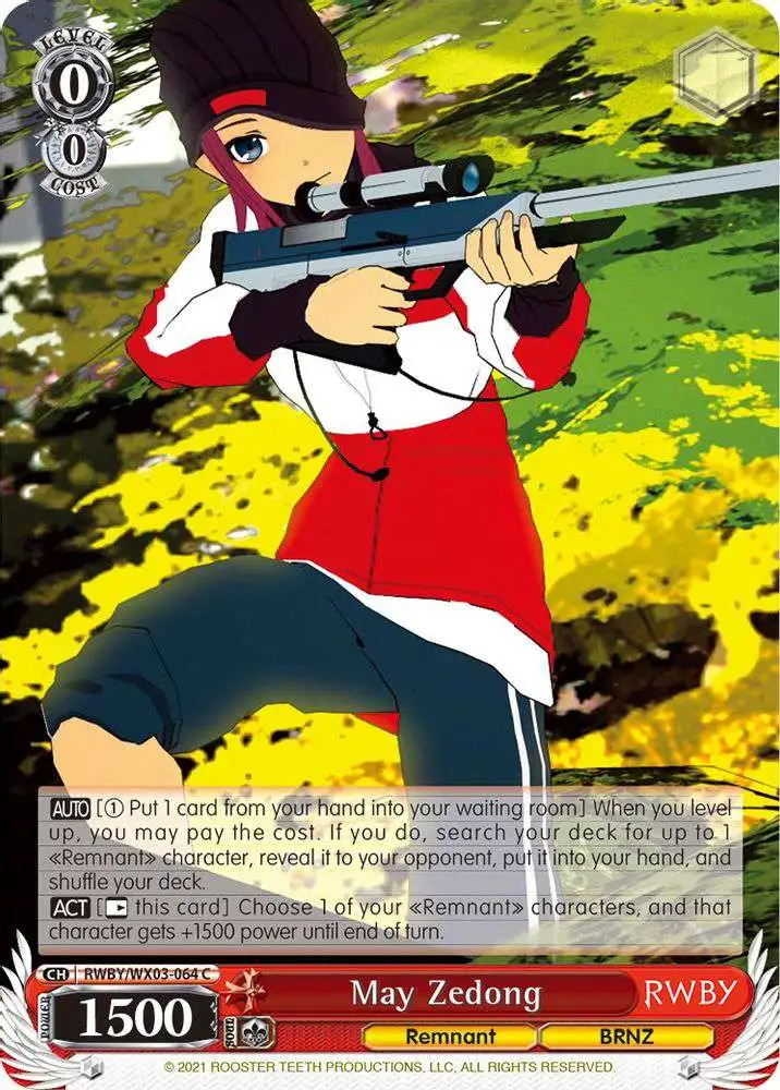 Weiss Schwarz Trading Card Game RWBY Common May Zedong RWBY/WX03-064