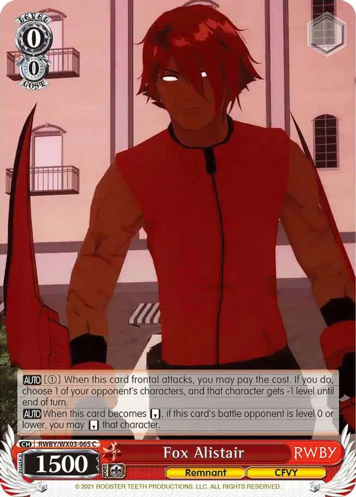 Weiss Schwarz Trading Card Game RWBY Common Fox Alistair RWBY/WX03-065