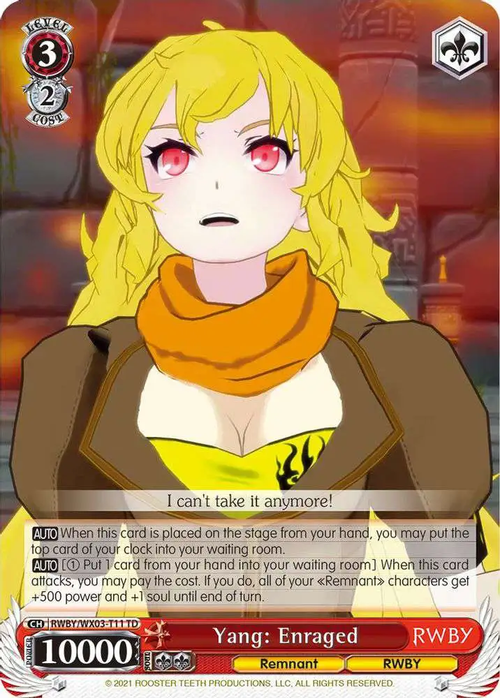 WEISS: BATTLE STANCE X 4 TD RWBY WEISS SCHWARZ ENGLISH | eBay
