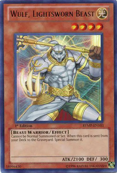 YuGiOh GX Trading Card Game Ra Yellow Mega Pack Ultra Rare Wulf, Lightsworn Beast RYMP-EN103