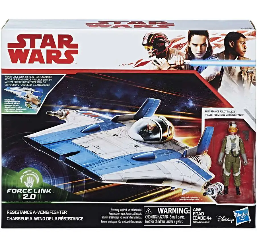Star Wars RED RESISTANCE A-WING FIGHTER Hasbro Exclusive IN HAND Force Link 2.0 