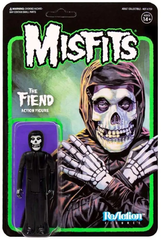 New Super7 The Misfits ReAction Fiend Midnight Black 3.75” Figure In Stock 