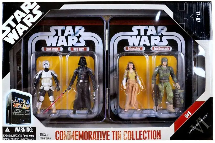 Star Wars Return of the Jedi Commemorative Tin Collection Scout Trooper, Darth Vader, Princess Leia & Rebel Commando Exclusive Action Figure 4-Pack #6 of 6