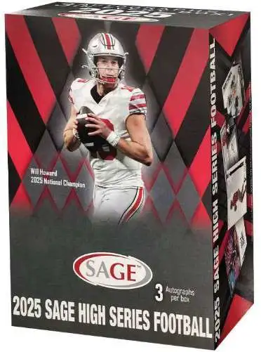 NFL Sage Collectibles 2025 HIGH Series Football Trading Card BLASTER Box [5 Packs, 3 Autographs]