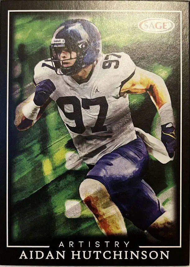 : 2022 Sage High Series #189 Aidan Hutchinson Michigan Pre NFL  Football Trading Card in Raw (NM or Better) Condition : Collectibles & Fine  Art