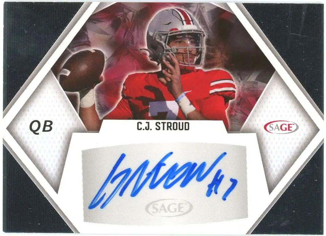 NFL Houston Texans 2023 Sage Single Card CJ Stroud A-CJS Rookie Auto ...