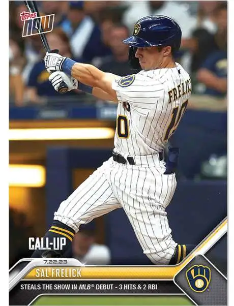 MLB Milwaukee Brewers 2023 NOW Baseball Sal Frelick Exclusive #602 [Rookie, Steals the Show in MLB Debut - 3 Hits & 2 RBIs]
