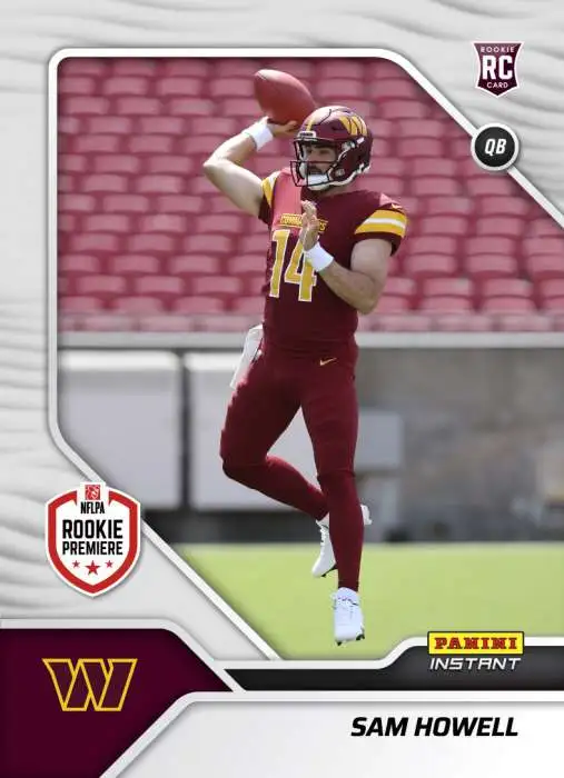 NFL Washington Commanders 2022 Instant RPS First Look Football 1 of 942 Sam  Howell FL41 [Rookie Card]