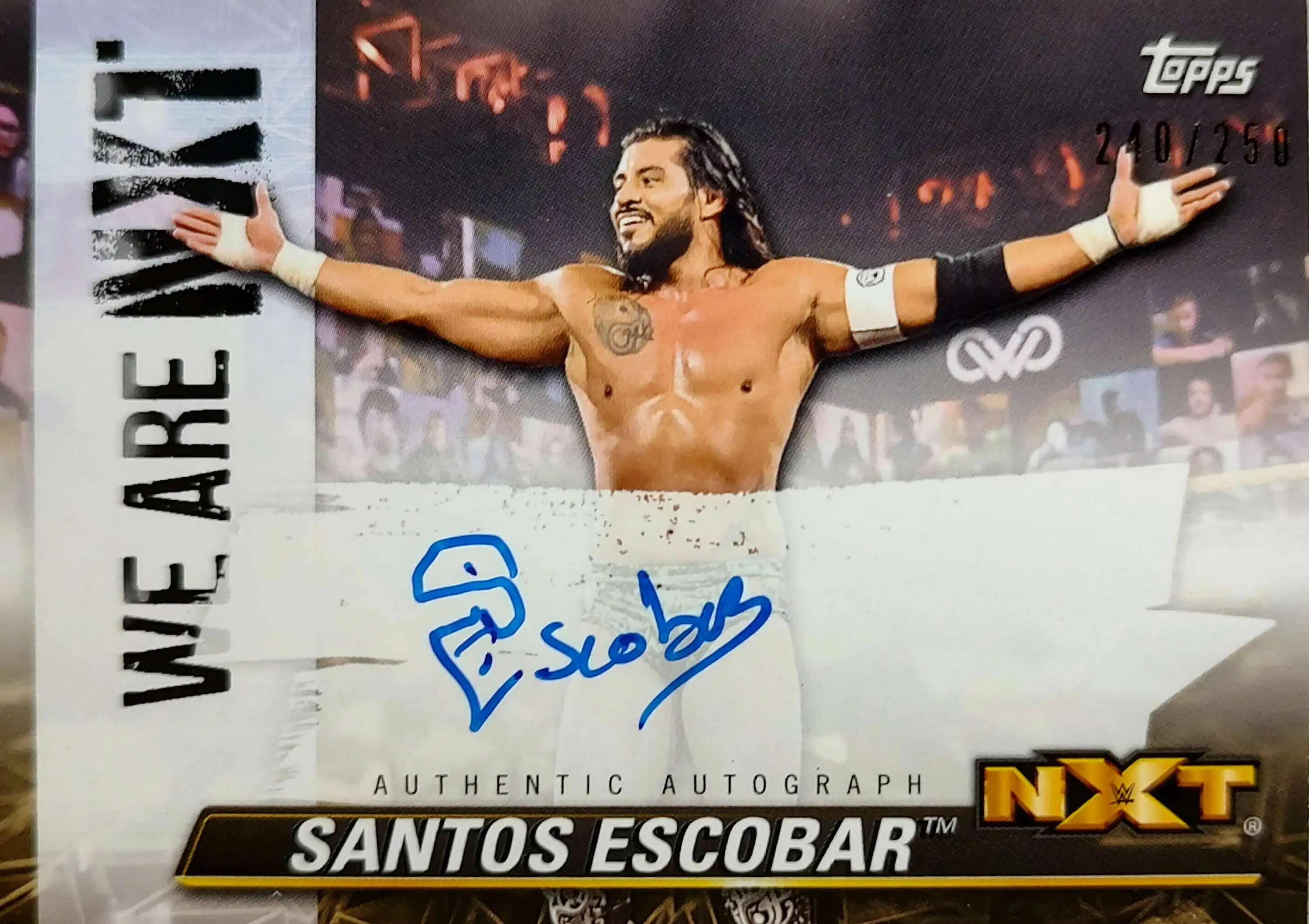 WWE 2021 Topps NXT Santos Escobar 240/250 Autographed Single Card A-SE