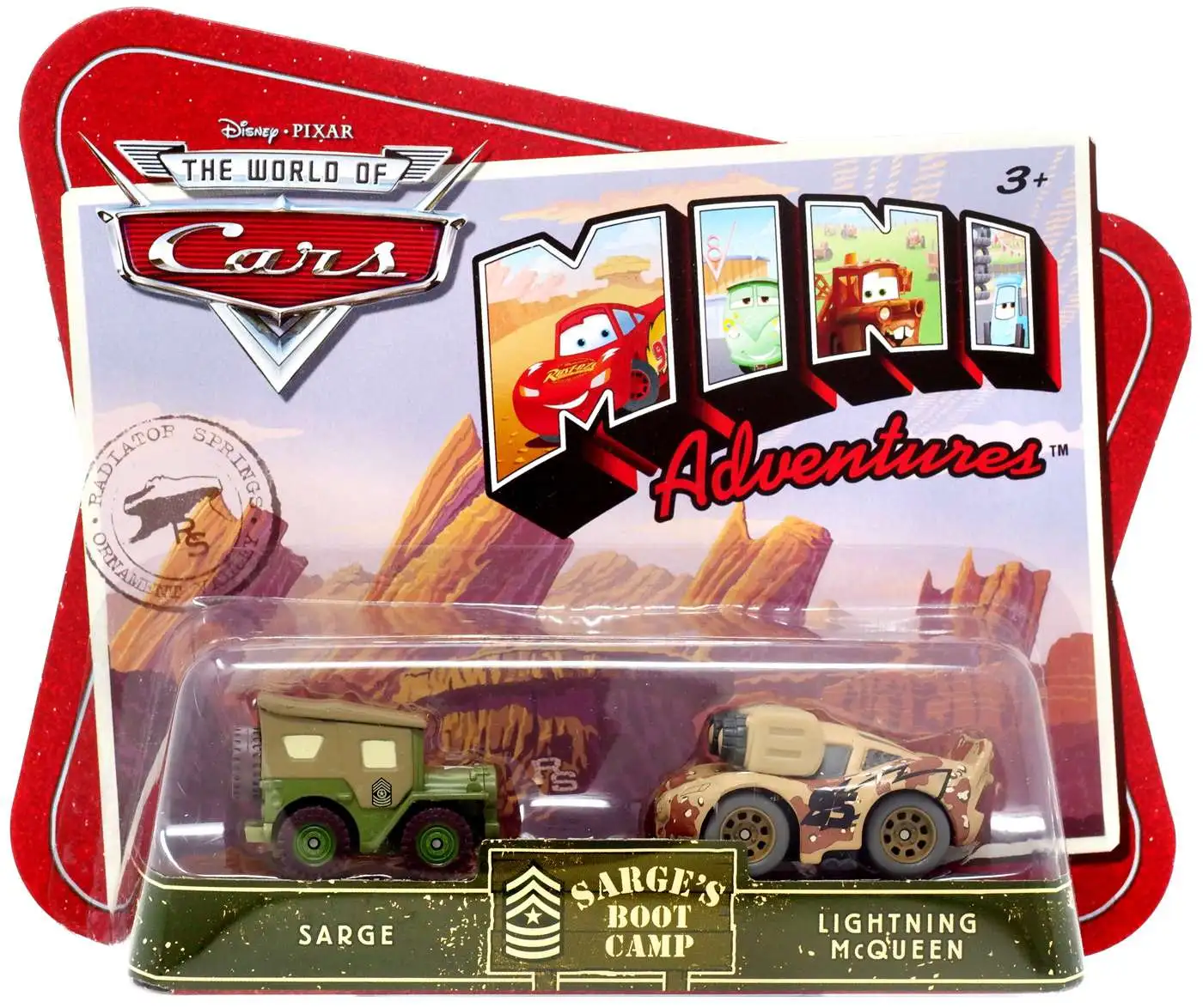 Disney / Pixar Cars The World of Cars Mini Adventures Sarge & McQueen Plastic Car 2-Pack [Sarge's Boot Camp]