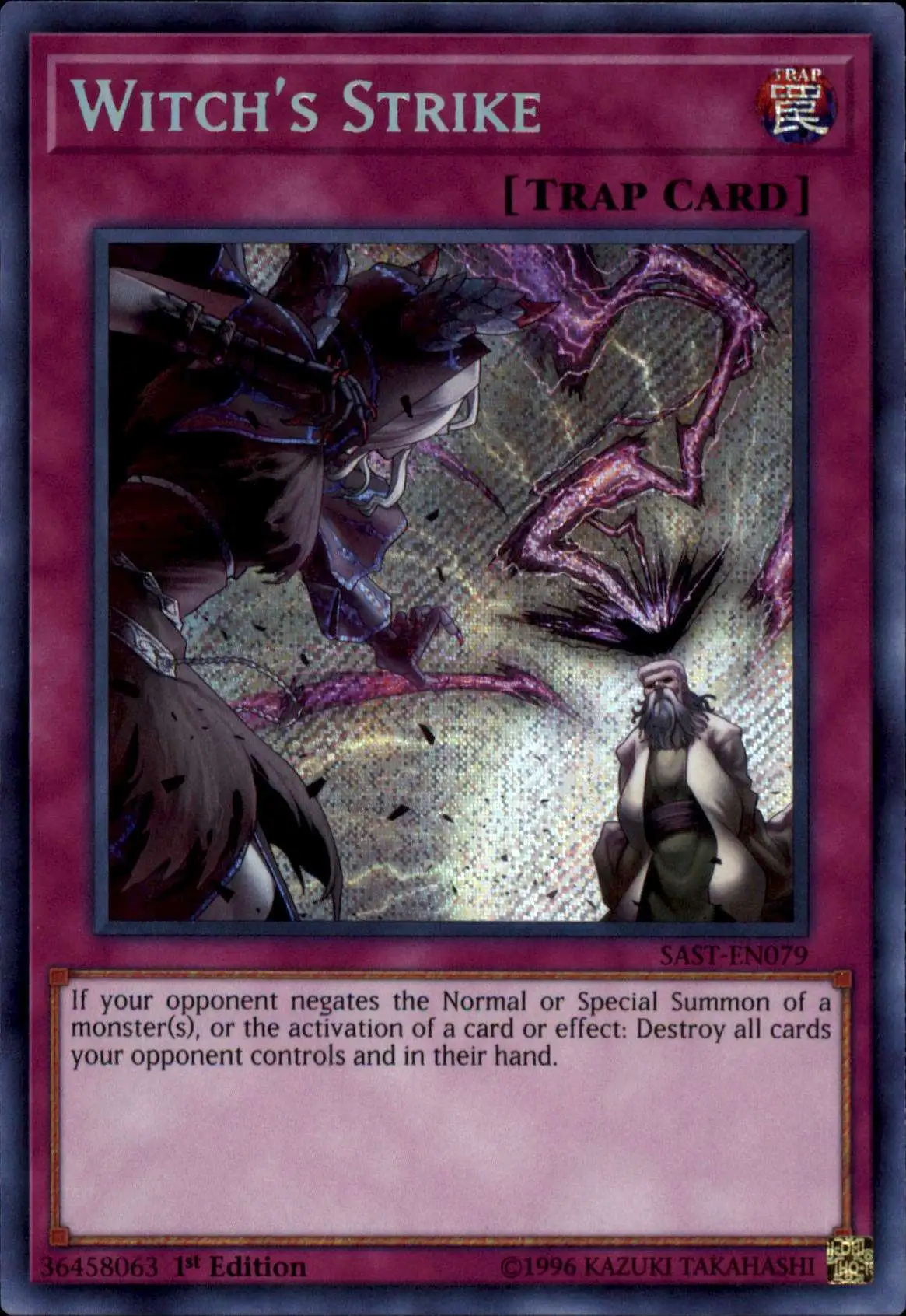 YuGiOh Savage Strike Secret Rare Witch's Strike SAST-EN079