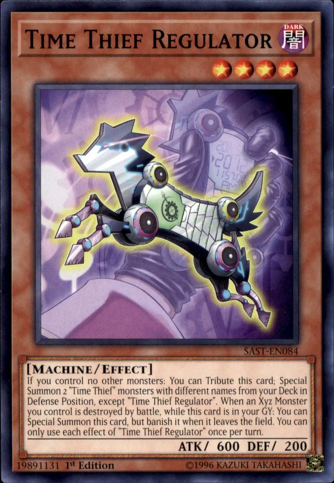 YuGiOh Savage Strike Common Time Thief Regulator SAST-EN084
