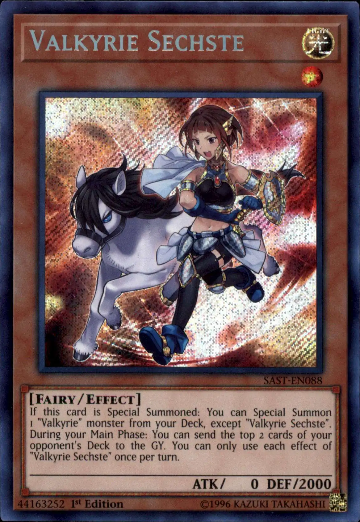 YuGiOh Savage Strike Secret Rare Valkyrie Sechste SAST-EN088