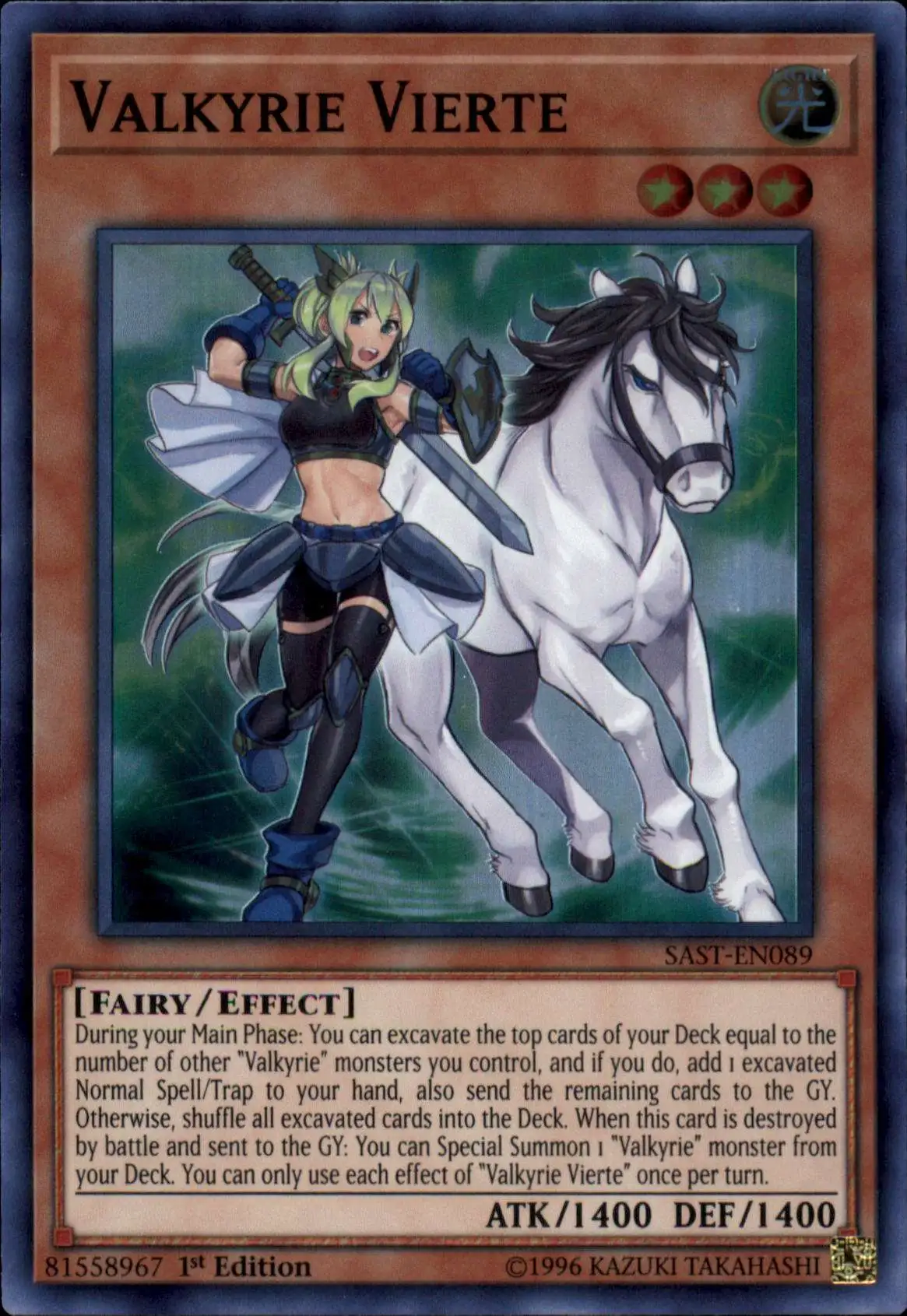 YuGiOh Savage Strike Super Rare Valkyrie Vierte SAST-EN089