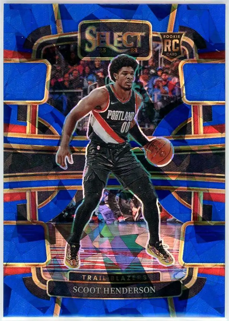 NBA 2023-24 Panini Select Blue Cracked Ice Scoot Henderson #77 [Rookie]