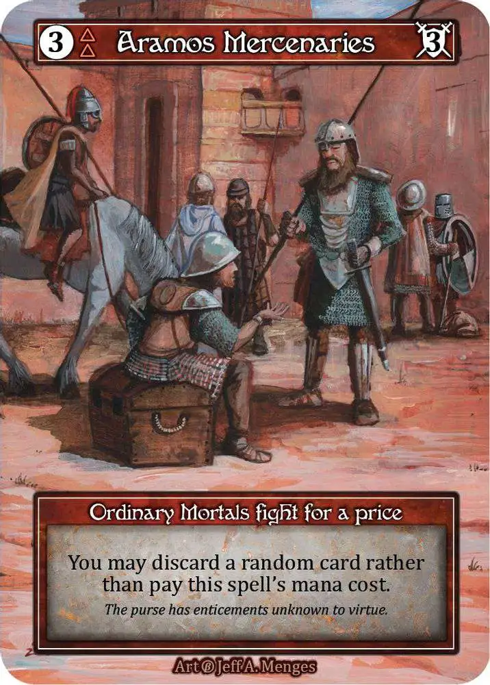 Trading Card Game Sorcery: Contested Realm Beta Ordinary FOIL Aramos Mercenaries