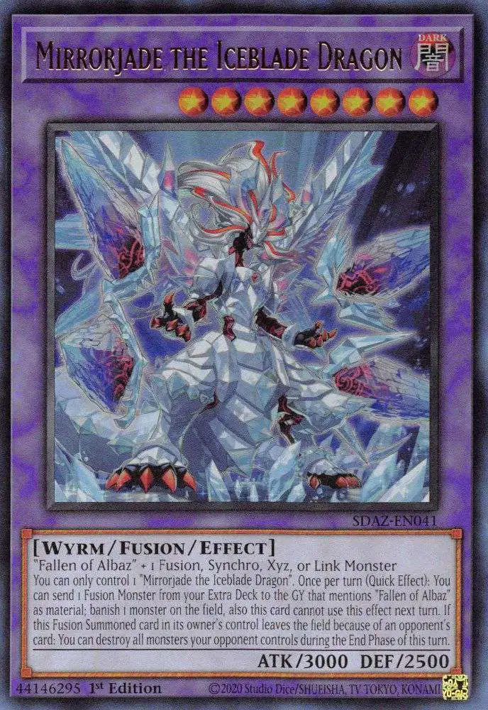 YuGiOh Structure Deck: Albaz Strike Ultra Rare Mirrorjade the Iceblade Dragon SDAZ-EN041