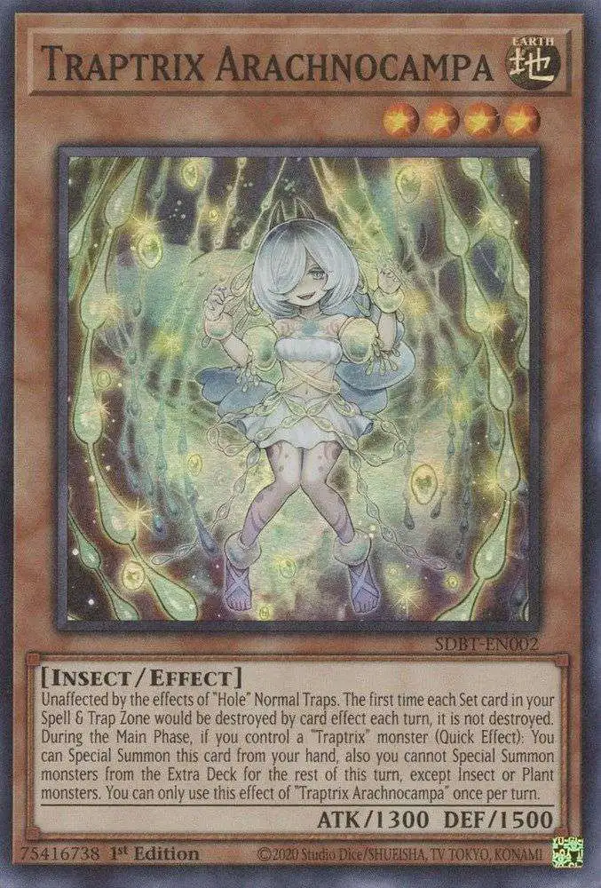 YuGiOh Structure Deck: Beware of Traptrix Super Rare Traptrix Arachnocampa SDBT-EN002