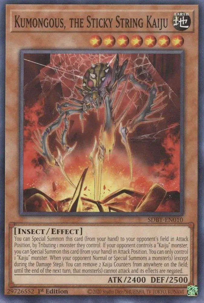 YuGiOh Structure Deck: Beware of Traptrix Common Kumongous, the Sticky String Kaiju SDBT-EN010