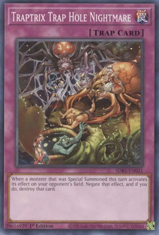 YuGiOh Structure Deck: Beware of Traptrix Common Traptrix Trap Hole Nightmare SDBT-EN031