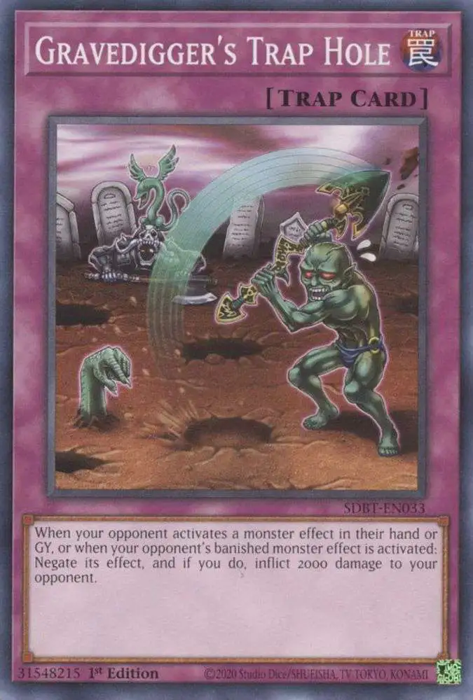 YuGiOh Structure Deck: Beware of Traptrix Common Gravedigger's Trap Hole SDBT-EN033