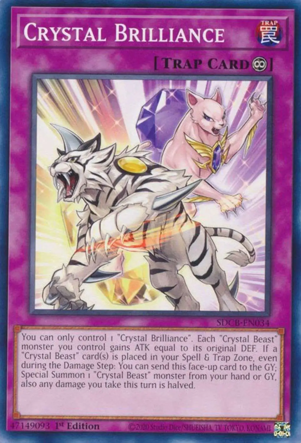 Yugioh Structure Deck Legend Of The Crystal Beasts Single Card Common Crystal Brilliance Sdcb En034 Toywiz