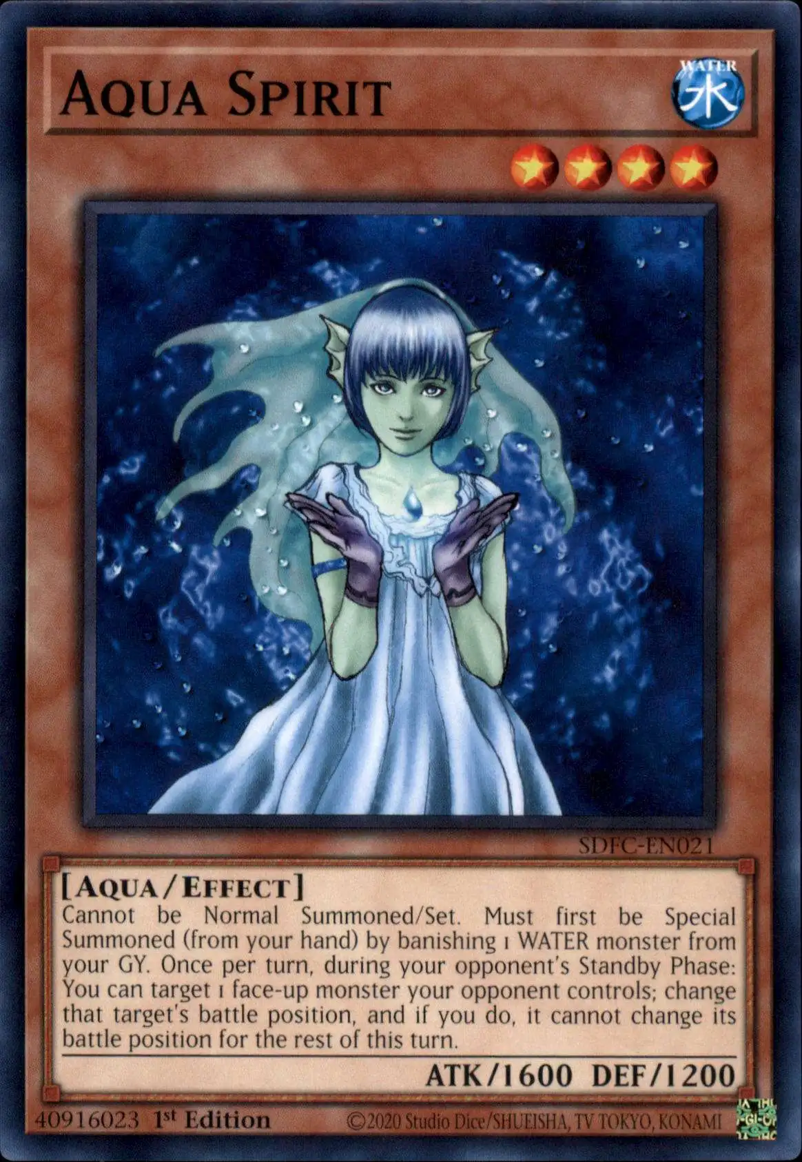 YuGiOh Freezing Chains Common Aqua Spirit SDFC-EN021