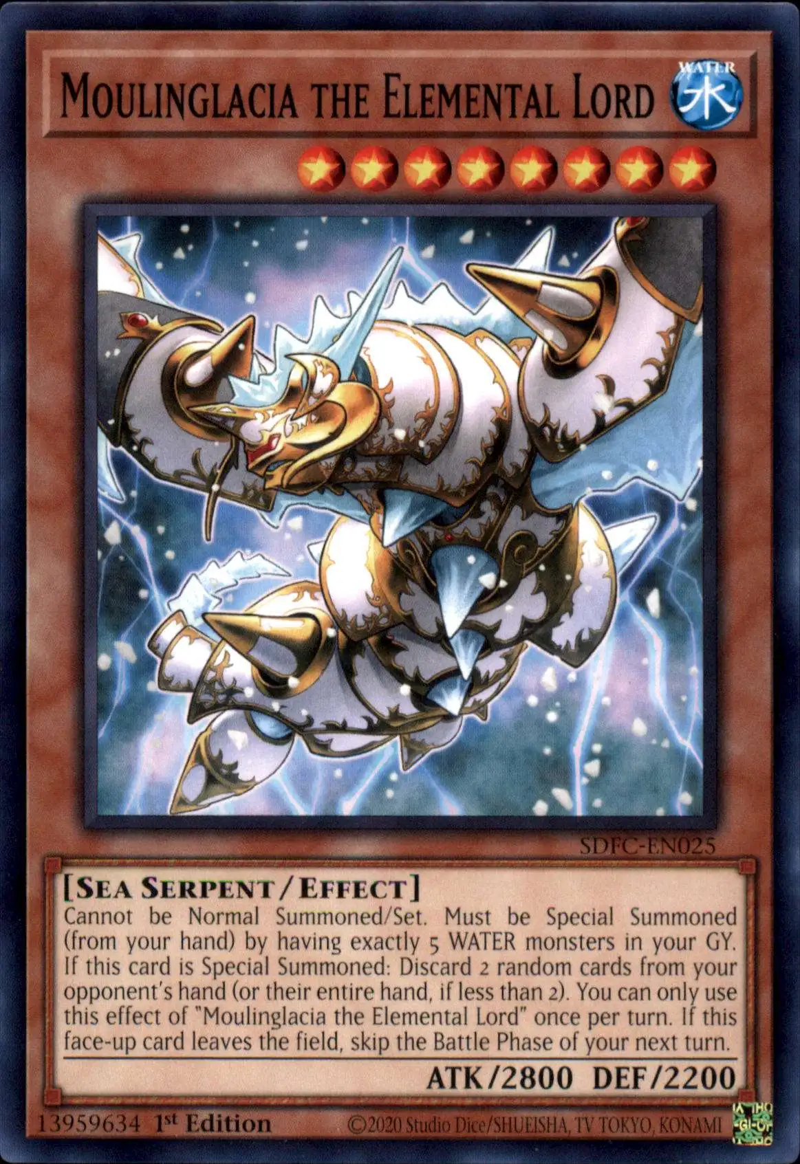 YuGiOh Freezing Chains Common Moulinglacia the Elemental Lord SDFC-EN025