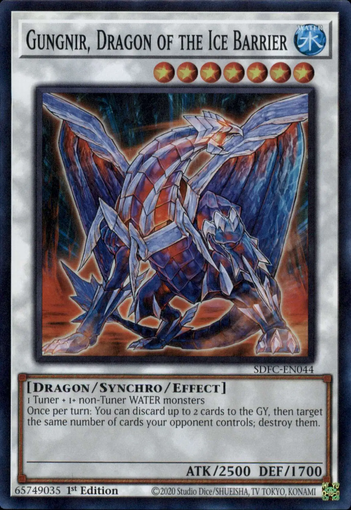 YuGiOh Freezing Chains Super Rare Gungnir, Dragon of the Ice Barrier SDFC-EN044