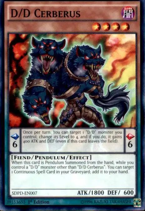 YuGiOh Pendulum Domination Structure Deck Common D/D Cerberus SDPD-EN007