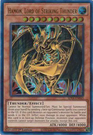 YuGiOh Sacred Beast Structure Deck Ultra Rare Hamon, Lord of Striking  Thunder SDSA-EN043