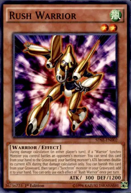 YuGiOh Synchron Extreme Structure Deck Common Rush Warrior SDSE-EN002